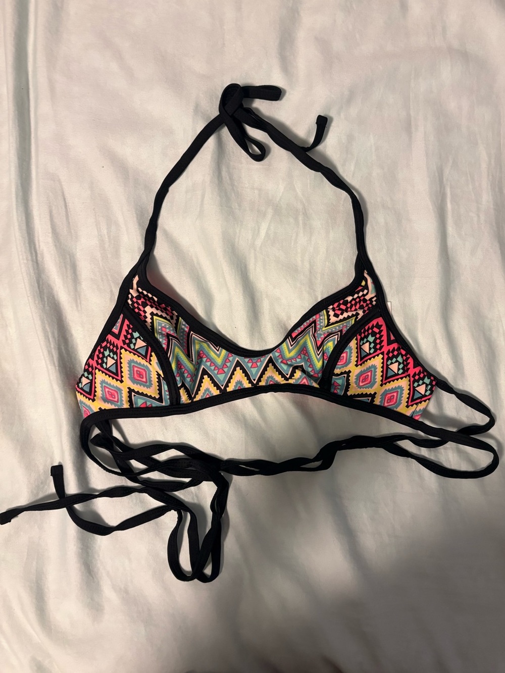 Xhilaration Neon Orange Bikini Top with Black Trim